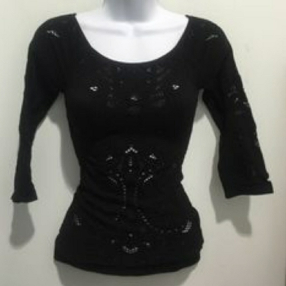 Intimately Free People 3/4 Sleeve Lace Top